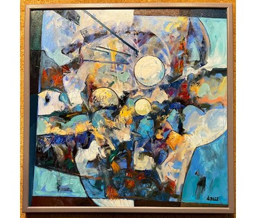 Левкович М.В "Кароткая ноч чэрвеня", 2022г. Холст, масло. Размер 70х70см. № 2455 (артикул №2455) - фото №8