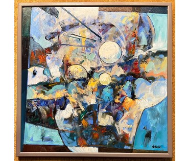 Левкович М.В "Кароткая ноч чэрвеня", 2022г. Холст, масло. Размер 70х70см. № 2455 (артикул №2455) - фото №2