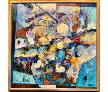 Левкович М.В "Кароткая ноч чэрвеня", 2022г. Холст, масло. Размер 70х70см. № 2455 (артикул №2455) - фото №1