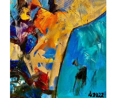 Левкович М.В "Кароткая ноч чэрвеня", 2022г. Холст, масло. Размер 70х70см. № 2455 (артикул №2455) - фото №9