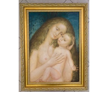 Кузьмич А.В "Моя Мадонна", 1991г. Картон, масло. Размер 68х49 см. № 2476 (артикул №2476) - фото №1