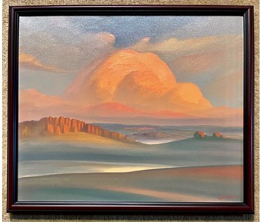 Батальонок Е.Е "Вячэрняе воблака", 2022г. Холст, масло. Размер 50х60 см. № 2492 (артикул №2492) - фото №2