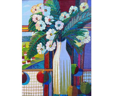 Сковородко О.А "Белые цветы", 2020г. Холст, масло. Размер 72х51 см. № 2496 (артикул №2496) - фото №5