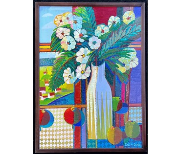 Сковородко О.А "Белые цветы", 2020г. Холст, масло. Размер 72х51 см. № 2496 (артикул №2496) - фото №3