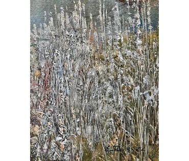 Барановская Е.А "Шэрань на траве",2022г. Холст, масло. Размер 60х60 см. № 2497 (артикул №2497) - фото №3