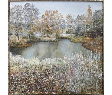 Барановская Е.А "Шэрань на траве",2022г. Холст, масло. Размер 60х60 см. № 2497 (артикул №2497) - фото №5