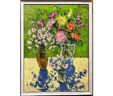 Потворова Т.В "Три букета",2021г. Холст, масло. Размер 80х60 см. № 2498 (артикул №2498) - фото №5