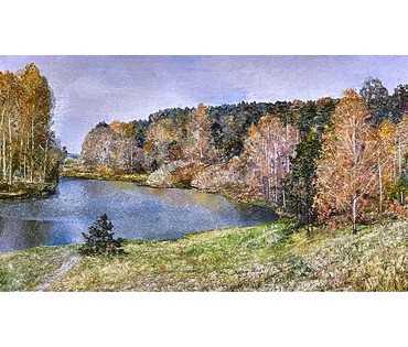 Барановская Е.А "Цёплы кастрычнік", 2020г. Холст. масло. Размер 50х70 см. № 2501 (артикул №2501) - фото №4