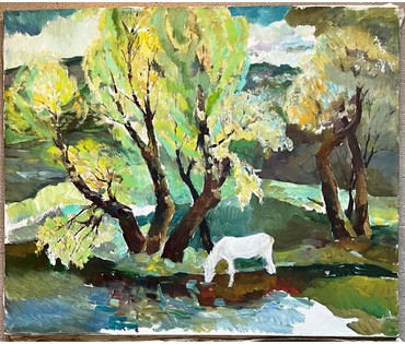 Гугель А.С. "Весна", 1984г. Холст, масло. Размер 70х84 см. № 2506 (артикул №2506) - фото №2