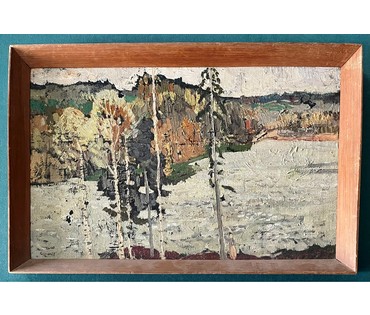 Сумарев В.Ф " Беларускія прасторы", 1962г. Холст, масло. Размер 30х48,5 см. № 2514 (артикул №2514) - фото №3