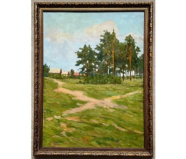 Кравцов В.П "Тропинки", 1961г. Картон, масло. Размер 67х50 см.№ 2516 (артикул №2516) - фото №1