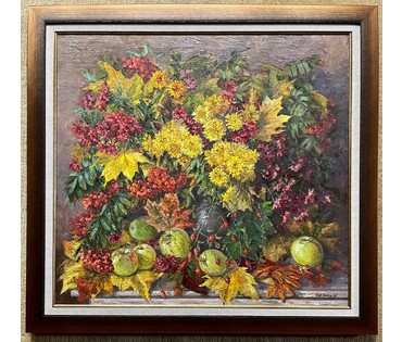 Черных /Архипова/ Т.Г "Букет осени", 2021г. Холст, масло. Размер 65х70 см. № 2523 (артикул №2523) - фото №2
