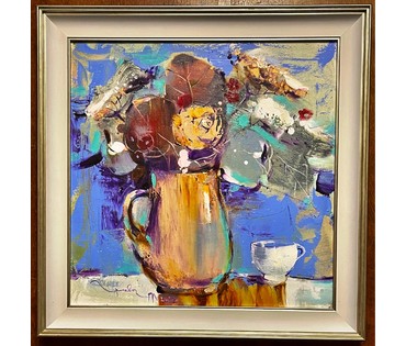 Гриневич Т.В "Натюрморт с белой чашкой", 2022г. Холст, масло. Размер 50х50 см. № 2526 (артикул №2526) - фото №2