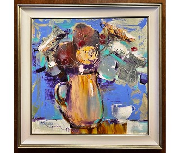 Гриневич Т.В "Натюрморт с белой чашкой", 2022г. Холст, масло. Размер 50х50 см. № 2526 (артикул №2526) - фото №4