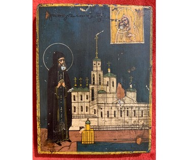 Святой Нил Столобенский. Конец 19 века. Россия. Размер 10,5х8,2 см. № 2534 (артикул №2534) - фото №1
