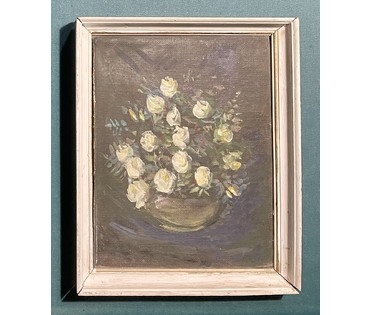 Хмелевский В.В "Цветы", холст, ДВП, масло. Размер 24х30 см. № 2541 (артикул №2541) - фото №4