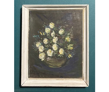 Хмелевский В.В "Цветы", холст, ДВП, масло. Размер 24х30 см. № 2541 (артикул №2541) - фото №2