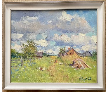 Крот М.Ф "Облачный день в Полевиже", 2020г. Холст, масло. Размер 60х70 см. № 2555 (артикул №2555) - фото №2