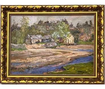 Дмухайло И.С "Водяная мельница", 1951г. Холст, масло. Размер 36х52 см. № 2565 (артикул №2565) - фото №1