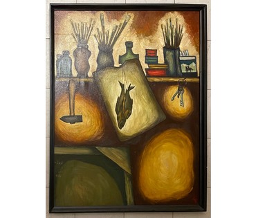 Белявский В.В "Натюрморт с рыбой", 1984г. Холст, масло. Размер 90х120 см. № 2566 (артикул №2566) - фото №2