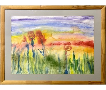 Ляпин А.В "Летний луг",2017г. Бумага, акварель. Размер 60х80 см. № 2576 (артикул №2576) - фото №3