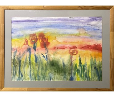 Ляпин А.В "Летний луг",2017г. Бумага, акварель. Размер 60х80 см. № 2576 (артикул №2576) - фото №2