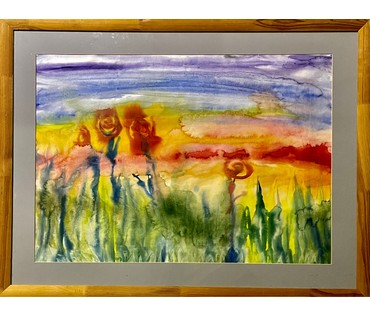 Ляпин А.В "Летний луг",2017г. Бумага, акварель. Размер 60х80 см. № 2576 (артикул №2576) - фото №1