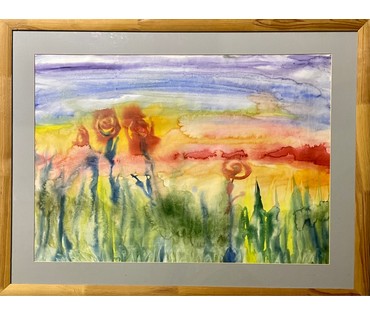 Ляпин А.В "Летний луг",2017г. Бумага, акварель. Размер 60х80 см. № 2576 (артикул №2576) - фото №4