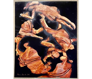 Кондрусевич В.В "Чорная дзірка", 2011г. Масло, поталь на алюминии. Размер 101х124 см.№ 2577 (артикул №2577) - фото №3