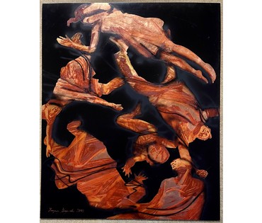 Кондрусевич В.В "Чорная дзірка", 2011г. Масло, поталь на алюминии. Размер 101х124 см.№ 2577 (артикул №2577) - фото №1