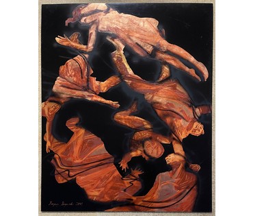 Кондрусевич В.В "Чорная дзірка", 2011г. Масло, поталь на алюминии. Размер 101х124 см.№ 2577 (артикул №2577) - фото №8