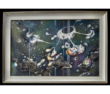 Герасимов Г.В "Уласцівасці матэрыі IХ", 2022г. Холст, масло. Размер 45х70,5 см. № 2587 (артикул №2587) - фото №3