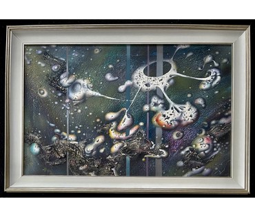 Герасимов Г.В "Уласцівасці матэрыі IХ", 2022г. Холст, масло. Размер 45х70,5 см. № 2587 (артикул №2587) - фото №1