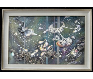 Герасимов Г.В "Уласцівасці матэрыі IХ", 2022г. Холст, масло. Размер 45х70,5 см. № 2587 (артикул №2587) - фото №4