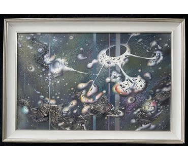 Герасимов Г.В "Уласцівасці матэрыі IХ", 2022г. Холст, масло. Размер 45х70,5 см. № 2587 (артикул №2587) - фото №2