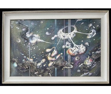 Герасимов Г.В "Уласцівасці матэрыі IХ", 2022г. Холст, масло. Размер 45х70,5 см. № 2587 (артикул №2587) - фото №5