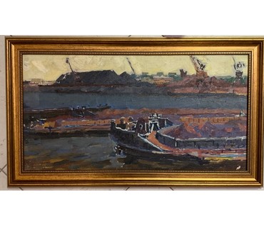 Дорошевич Ф.И "В Калининграде". Холст, масло, картон. Размер 36х65 см.без рамы. № 2589 (артикул №2589) - фото №1