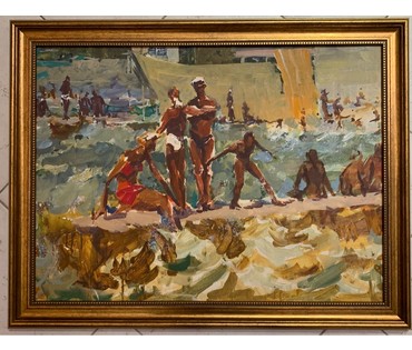 Дорошевич Ф.И "На море". картон, масло. Размер 48х66 см. без рамы. № 2597 (артикул №2597) - фото №1