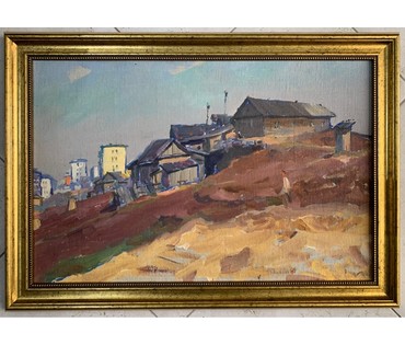 Дорошевич Ф.И "Окраина Минска". Холст, масло, картон. Размер 60х39,5 см. № 2599 (артикул №2599) - фото №1