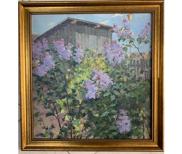 Дорошевич Ф.И "Сирень" г.Минск. Холст, масло, картон. Размер 47х50 см. № 2600 (артикул №2600) - фото №1