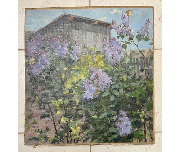 Дорошевич Ф.И "Сирень" г.Минск. Холст, масло, картон. Размер 47х50 см. № 2600 (артикул №2600) - фото №2