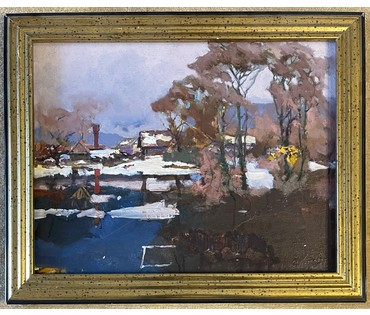 Дорошевич Ф.И. Пейзаж. Холст, масло. Размер 55х65,5 см. № 2601 (артикул №2601) - фото №6