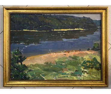 Дорошевич Ф.И. "На берегу". ДВП, масло. Размер 45,5х61, 5 см. № 2606 (артикул №2606) - фото №1