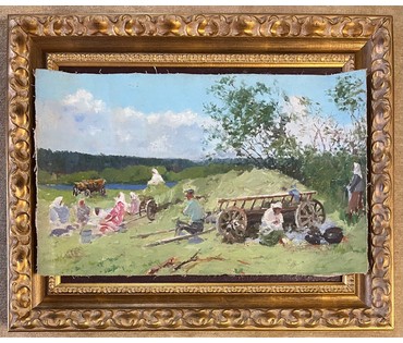 Дорошевич Ф.И. "После работы". Холст, масло. Размер 45х73 см. № 2607 (артикул №2607) - фото №6
