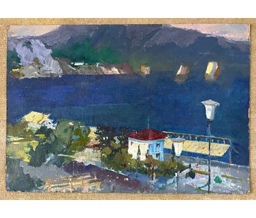 Дорошевич Ф.И. "Гурзуф". Картон, масло.Размер 48х69 см. № 2608 (артикул №2608) - фото №3