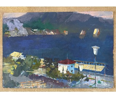 Дорошевич Ф.И. "Гурзуф". Картон, масло.Размер 48х69 см. № 2608 (артикул №2608) - фото №2