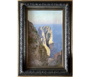 Сейтгоф П.С. (1852-1916) "Симеиз. Скалы Монах и Дива". Холст, масло. Подпись художника. Размер 123х78 см. № 2613 (артикул №2613) - фото №11