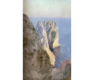 Сейтгоф П.С. (1852-1916) "Симеиз. Скалы Монах и Дива". Холст, масло. Подпись художника. Размер 123х78 см. № 2613 (артикул №2613) - фото №5