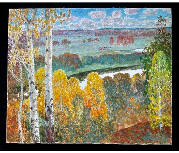 Ландарский Р.Е "Мой родный кут",2019г. Холст, масло. Размер с рамой 83х70см. № 2615 (артикул №2615) - фото №2