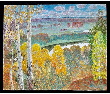 Ландарский Р.Е "Мой родный кут",2019г. Холст, масло. Размер с рамой 83х70см. № 2615 (артикул №2615) - фото №3